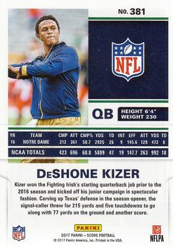 2017 Score #381 DeShone Kizer Back