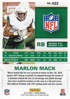 2017 Score #422 Marlon Mack Back