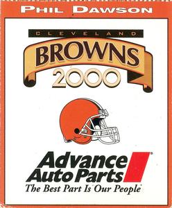 2000 Advance Auto Parts Cleveland Browns #NNO Phil Dawson Back