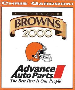 2000 Advance Auto Parts Cleveland Browns #NNO Chris Gardocki Back