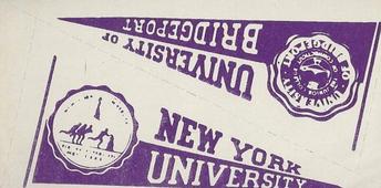 1961 Nu-Cards Football Stars - College Pennants #NNO Bridgeport / N.Y.U. Front