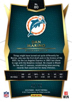 2016 Panini Select - Orange Prizm #80 Dan Marino Back