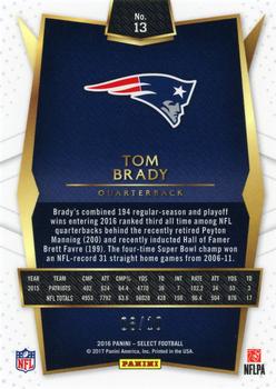 2016 Panini Select - Gold Prizm #13 Tom Brady Back