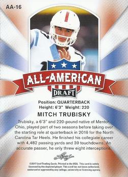 2017 Leaf Draft - All-American #AA-16 Mitch Trubisky Back