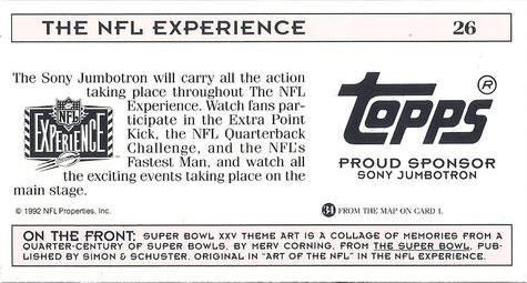 1992 NFL Experience #26 Super Bowl XXV Back