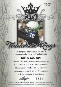 2017 Leaf Metal Draft - Touchdown Kings Autographs Blue #TK-CG1 Chris Godwin Back