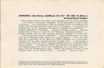 1955 San Francisco 49ers #NNO John Henry Johnson Back