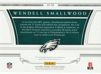 2016 Panini National Treasures - Rookie Colossal Prime Signatures #36 Wendell Smallwood Back