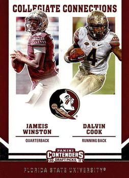 2017 Panini Contenders Draft Picks - Collegiate Connections #7 Dalvin Cook / Jameis Winston Front