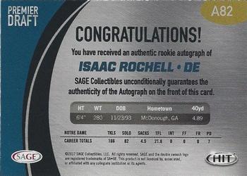 2017 SAGE HIT - Autographs Red #A82 Isaac Rochell Back