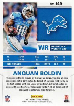 2017 Score - Red #149 Anquan Boldin Back