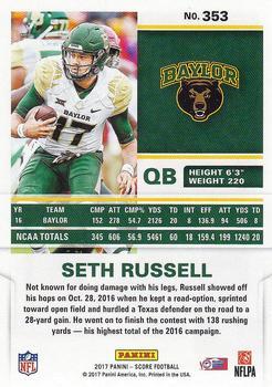 2017 Score - Red #353 Seth Russell Back