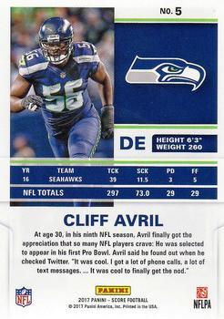 2017 Score - Red Zone #5 Cliff Avril Back