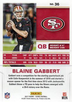 2017 Score - Red Zone #36 Blaine Gabbert Back