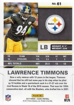 2017 Score - Red Zone #61 Lawrence Timmons Back