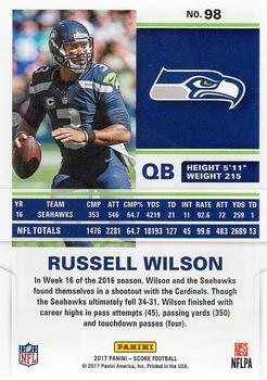 2017 Score - Red Zone #98 Russell Wilson Back