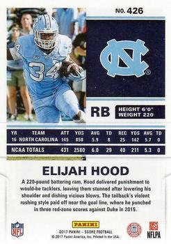 2017 Score - Scorecard #426 Elijah Hood Back