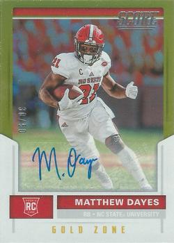 2017 Score - Rookie Autographs Gold Zone #433 Matthew Dayes Front
