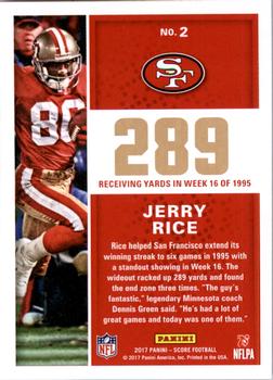 2017 Score - Standout Numbers #2 Jerry Rice Back