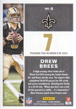 2017 Score - Standout Numbers #4 Drew Brees Back