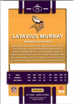2017 Donruss #112 Latavius Murray Back