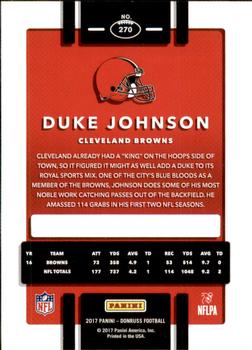 2017 Donruss #270 Duke Johnson Back