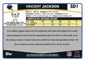 2006 Topps San Diego Chargers #SD1 Vincent Jackson Back