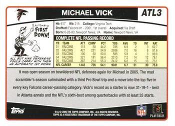 2006 Topps Atlanta Falcons #ATL3 Michael Vick Back