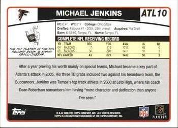 2006 Topps Atlanta Falcons #ATL10 Michael Jenkins Back