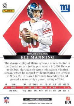 2017 Panini Majestic - Red #65 Eli Manning Back