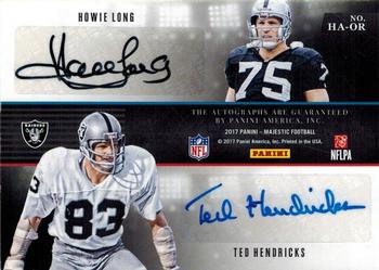 2017 Panini Majestic - Hall of Fame Descent Quad Signatures #HA-OR Fred Biletnikoff / Howie Long / Ted Hendricks / Tim Brown Back