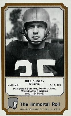 1974 Fleer Football Patches - Immortal Roll #NNO Bill Dudley Front