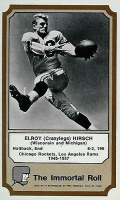 1974 Fleer Football Patches - Immortal Roll #NNO Elroy Hirsch Front