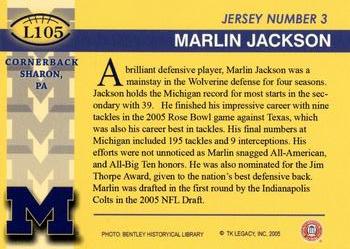 2002 TK Legacy Michigan Wolverines #L105 Marlin Jackson Back