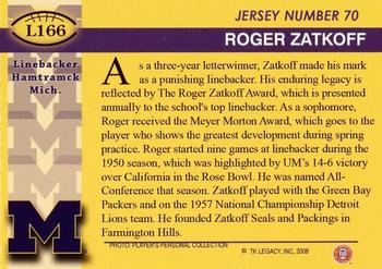 2002 TK Legacy Michigan Wolverines #L166 Roger Zatkoff Back