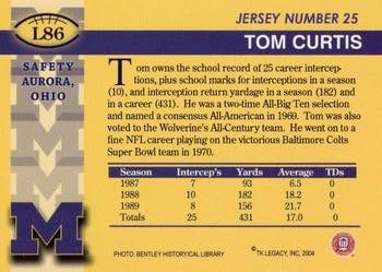 2002 TK Legacy Michigan Wolverines #L86 Tom Curtis Back