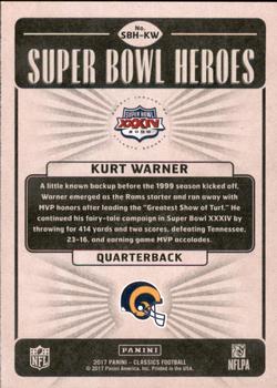 2017 Panini Classics - Super Bowl Heroes Gold #SBH-KW Kurt Warner Back