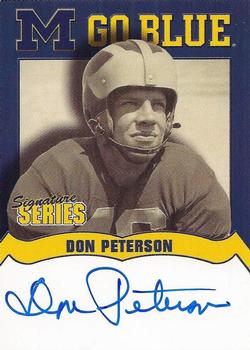 2002 TK Legacy Michigan Wolverines - Go Blue Autographs #MGB31 Don Peterson Front