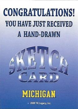 2002 TK Legacy Michigan Wolverines - Hand Drawn Sketches #NNO Anthony Carter Back
