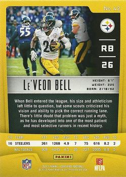 2017 Panini Certified #42 Le'Veon Bell Back