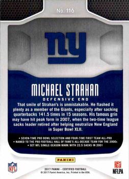 2017 Panini Certified #116 Michael Strahan Back