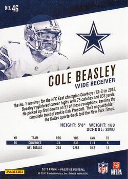 2017 Panini Prestige - Xtra Points Red #46 Cole Beasley Back