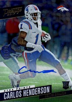 2017 Panini Prestige - Rookie Signatures Xtra Points Gold #201 Carlos Henderson Front