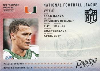 2017 Panini Prestige - NFL Passport #2 Brad Kaaya Front