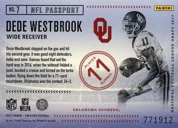 2017 Panini Prestige - NFL Passport #7 Dede Westbrook Back