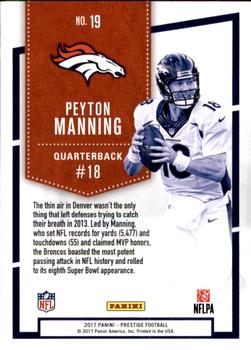 2017 Panini Prestige - Banner Season #19 Peyton Manning Back