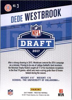 2017 Panini Prestige - Draft Big Board #3 Dede Westbrook Back