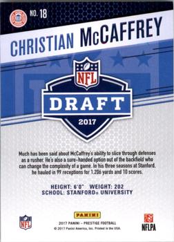 2017 Panini Prestige - Draft Big Board #18 Christian McCaffrey Back