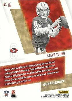 2017 Panini Prestige - Spectacular Catch Xtra Points Red #16 Steve Young Back