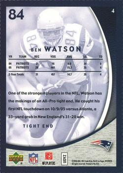 2006 Upper Deck Boston Globe New England Patriots #4 Ben Watson Back